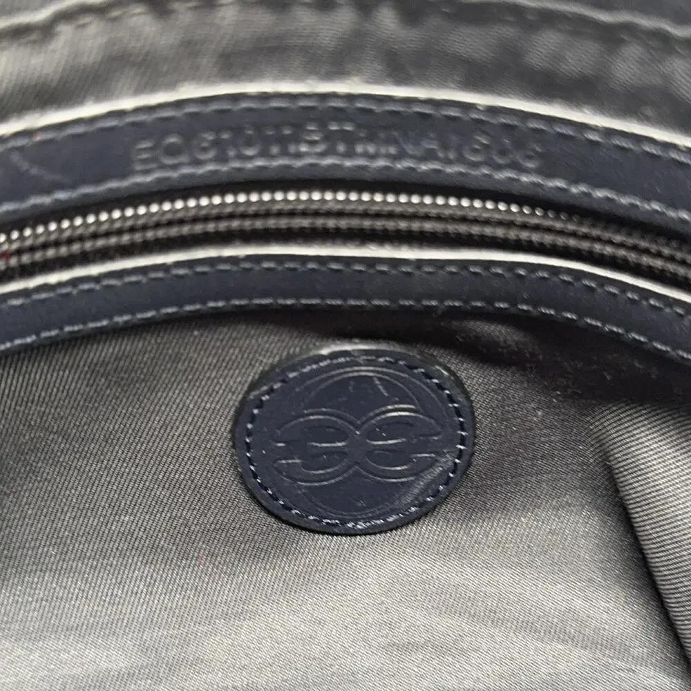 Crossbody Messenger Bag Dark Blue/Black Textured Material Esquire leather preppy